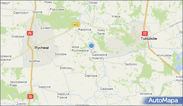 mapa Gadowskie Holendry, Gadowskie Holendry na mapie Targeo